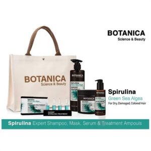 ערכת ספירולינה Botanica לשיער ללא מלחים תיק -